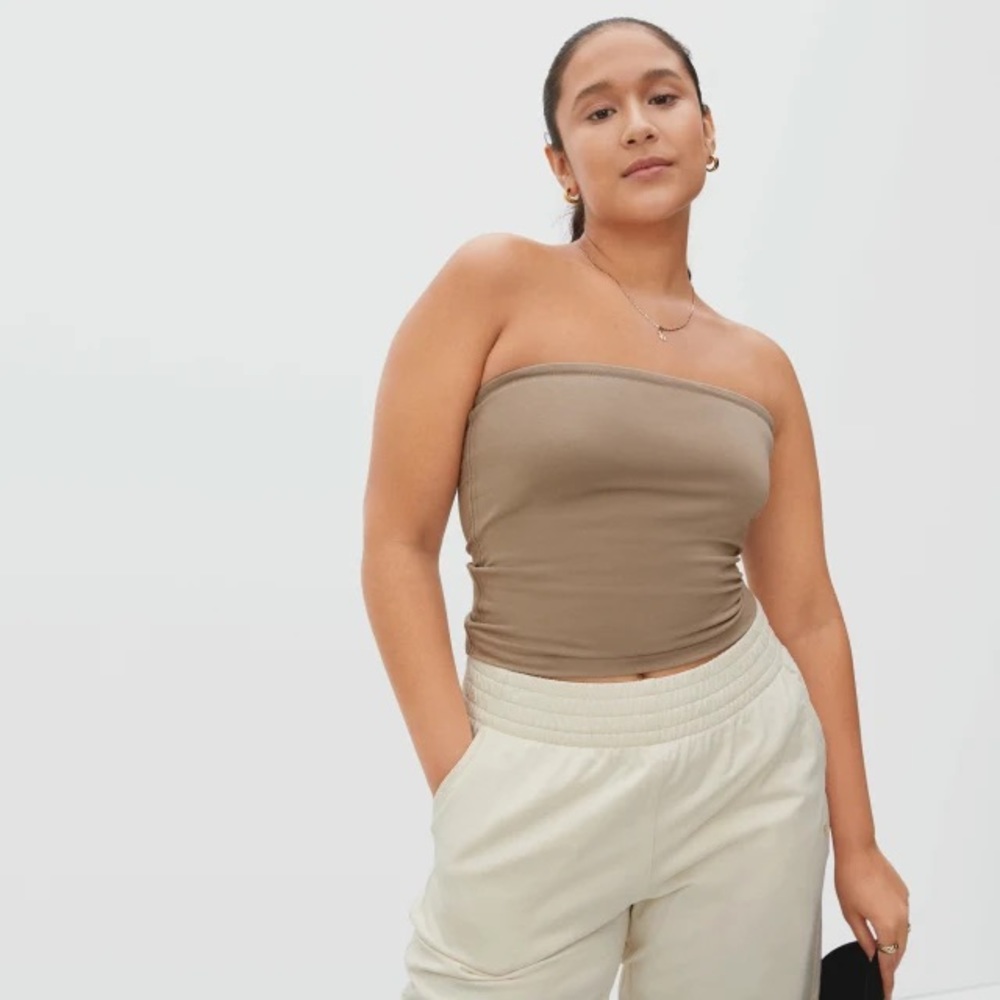 Everlane the tube top in clay